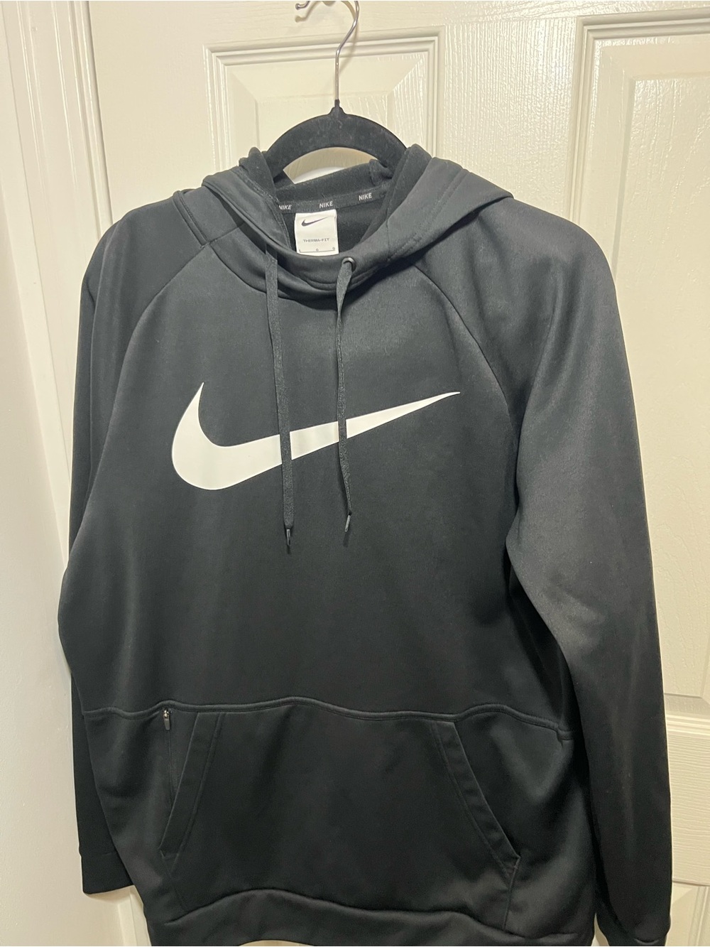 Nike Black Hoodie with White Swoosh Logo